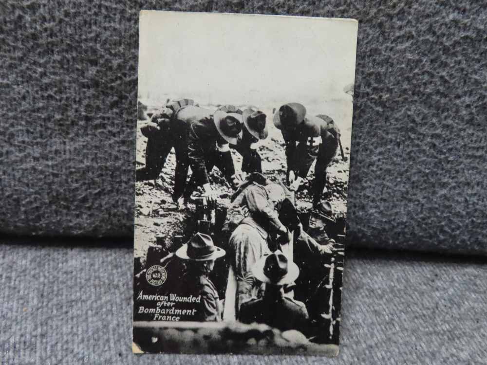 10-ORIGINAL BLACK & WHITE WWI POSTCARDS OF AMERICANS FIGHTING IN FRANCE-img-10