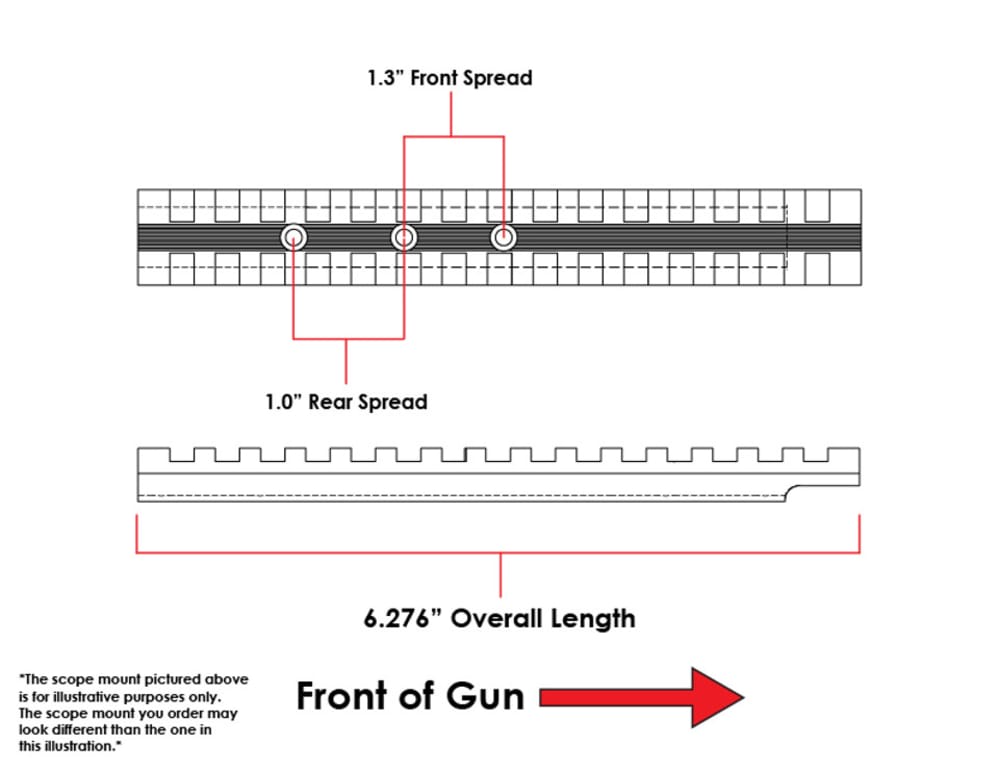 EGW NEF/H&R Handi Rifle Picatinny Rail Scope Mount 0 MOA Ambidextrous 46200-img-1
