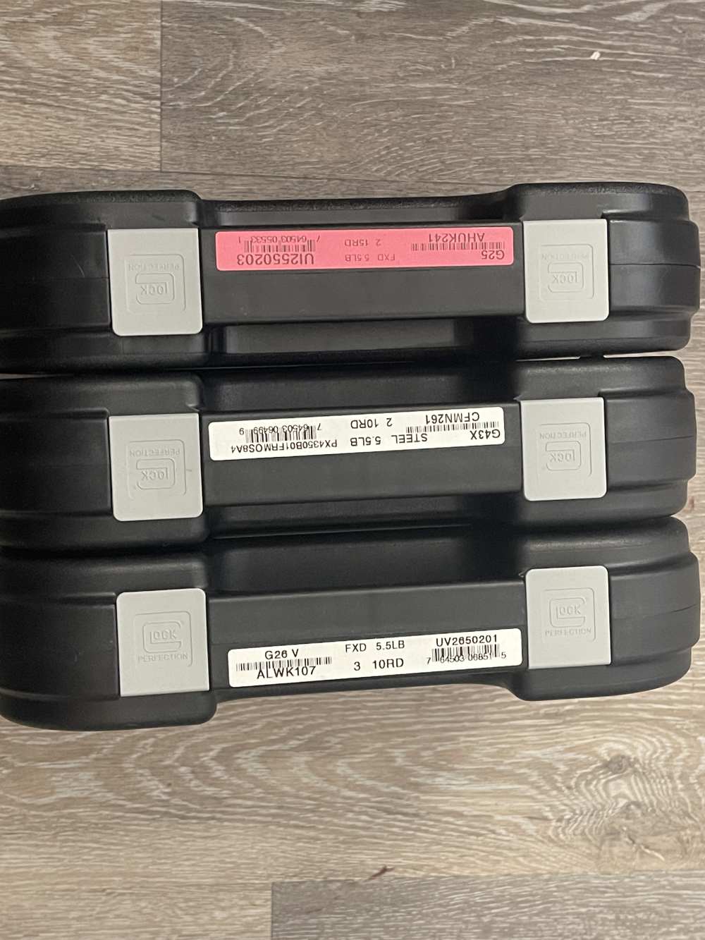 x3 Glock G25 G43X G26 V - 3 Factory OEM Cases - Boxes - LOT OF 3 - NR-img-0
