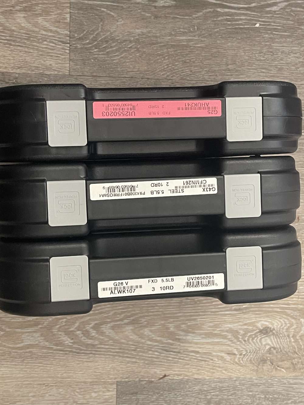 x3 Glock G25 G43X G26 V - 3 Factory OEM Cases - Boxes - LOT OF 3 - NR-img-2