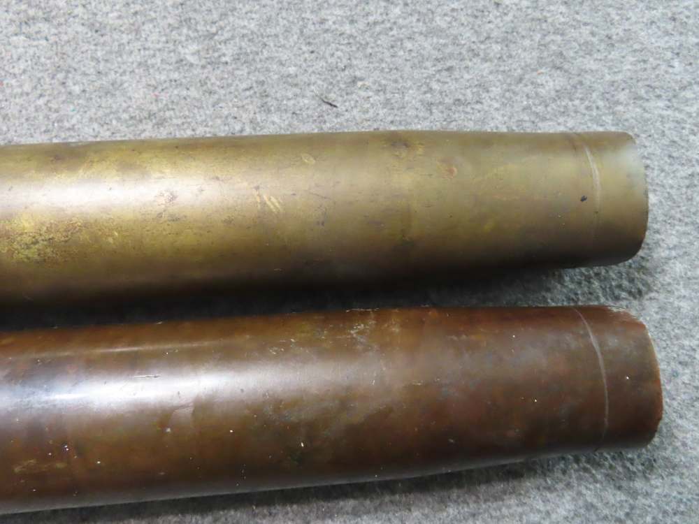 2-WWII US 40mm BOFORS GUN SHELL CASINGS-CLEAN WITH MARKINGS-1943-img-4