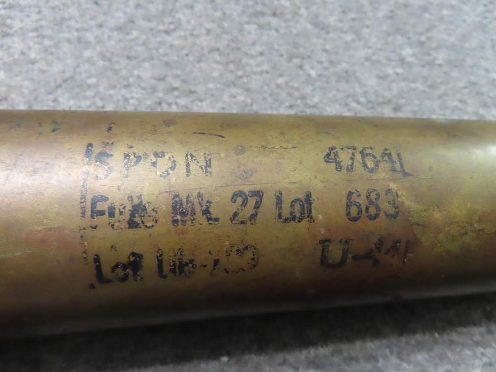 2-WWII US 40mm BOFORS GUN SHELL CASINGS-CLEAN WITH MARKINGS-1943-img-2