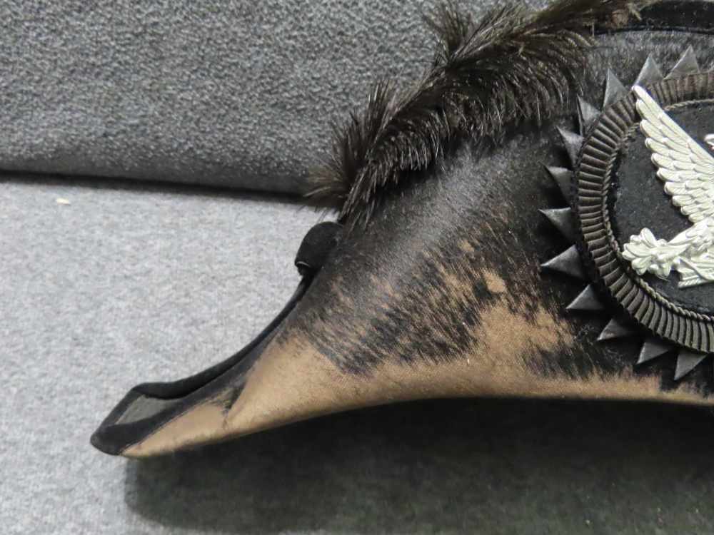 VINTAGE FELT FORE AND AFT CAP WITH PATRIOTIC EAGLE INSIGNIA ON  LEFT SIDE-img-2