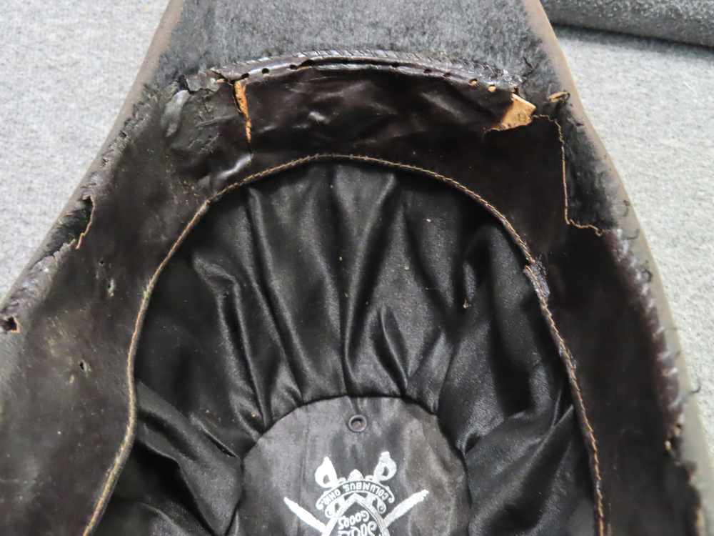 VINTAGE FELT FORE AND AFT CAP WITH PATRIOTIC EAGLE INSIGNIA ON  LEFT SIDE-img-11
