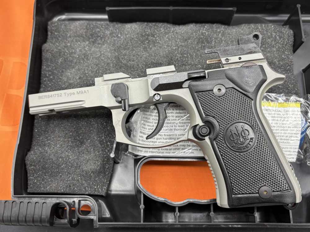 COMPLETE FRAME Beretta M9A1 INOX COMPACT 9mm Lower Grip Rail - NO MAGS-img-1