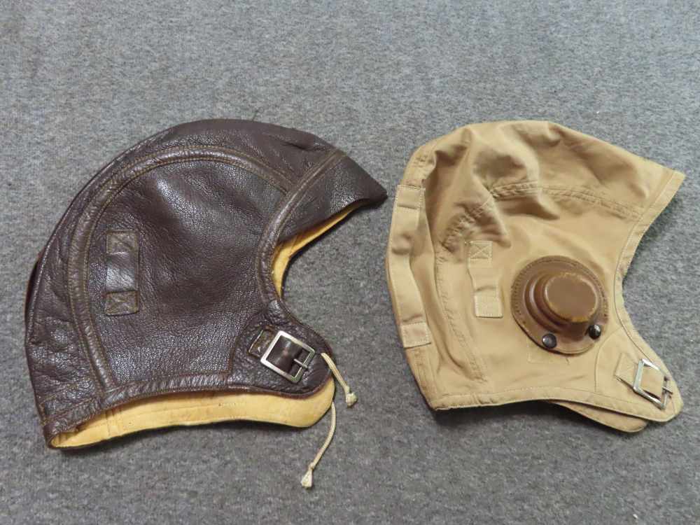 2-WWII USGI FLYERS HATS-CANVAS M450 NAVY & LEATHER NAF 1092-img-1