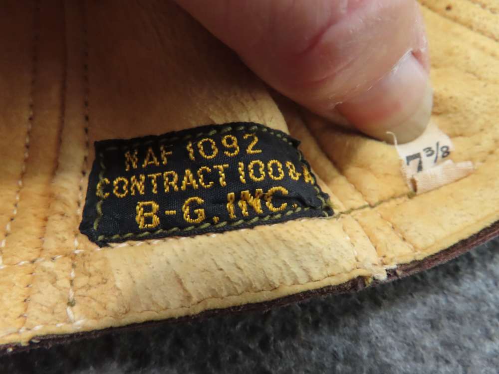 2-WWII USGI FLYERS HATS-CANVAS M450 NAVY & LEATHER NAF 1092-img-4