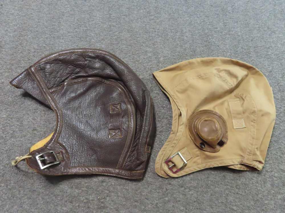 2-WWII USGI FLYERS HATS-CANVAS M450 NAVY & LEATHER NAF 1092-img-0