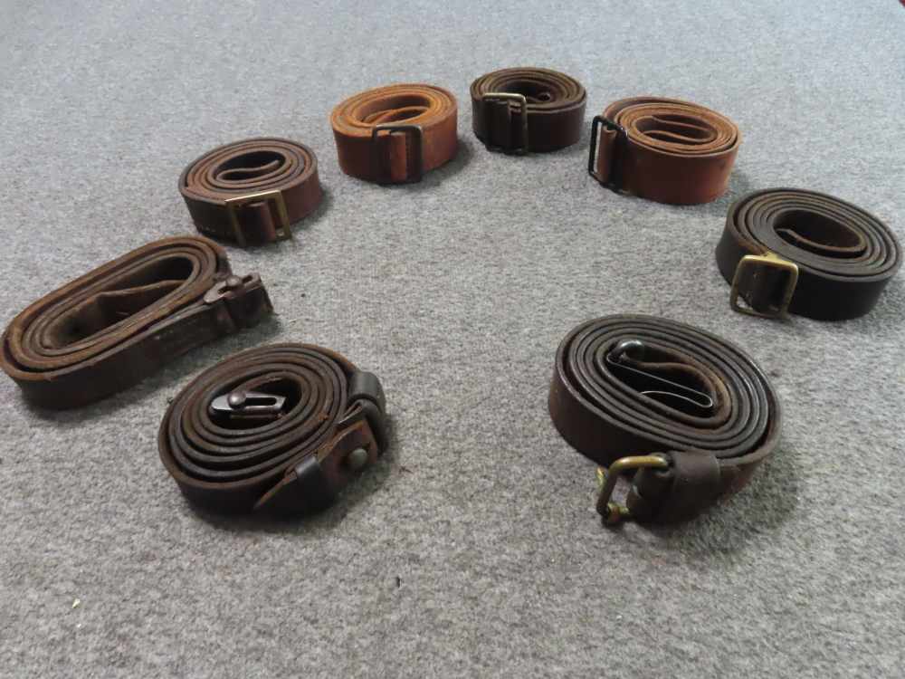 8-WWII ERA EUROPEAN MILITARY RIFLE SLINGS-MOSTLY MAUSER FROM MANY COUNTRIES-img-1