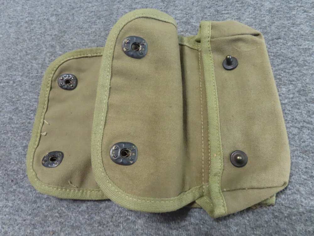 EARLY VIETNAM ERA USMC GROUP; HBT HAT-M14 MAG POUCH-2 POCKET GRENADGE POUCH-img-7