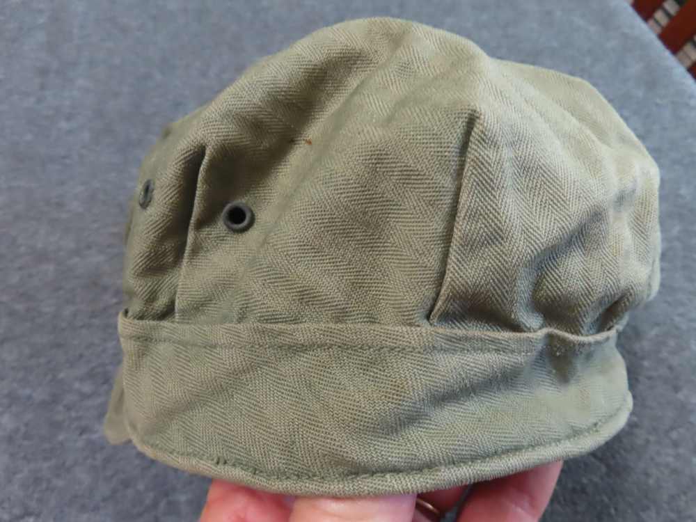 EARLY VIETNAM ERA USMC GROUP; HBT HAT-M14 MAG POUCH-2 POCKET GRENADGE POUCH-img-2