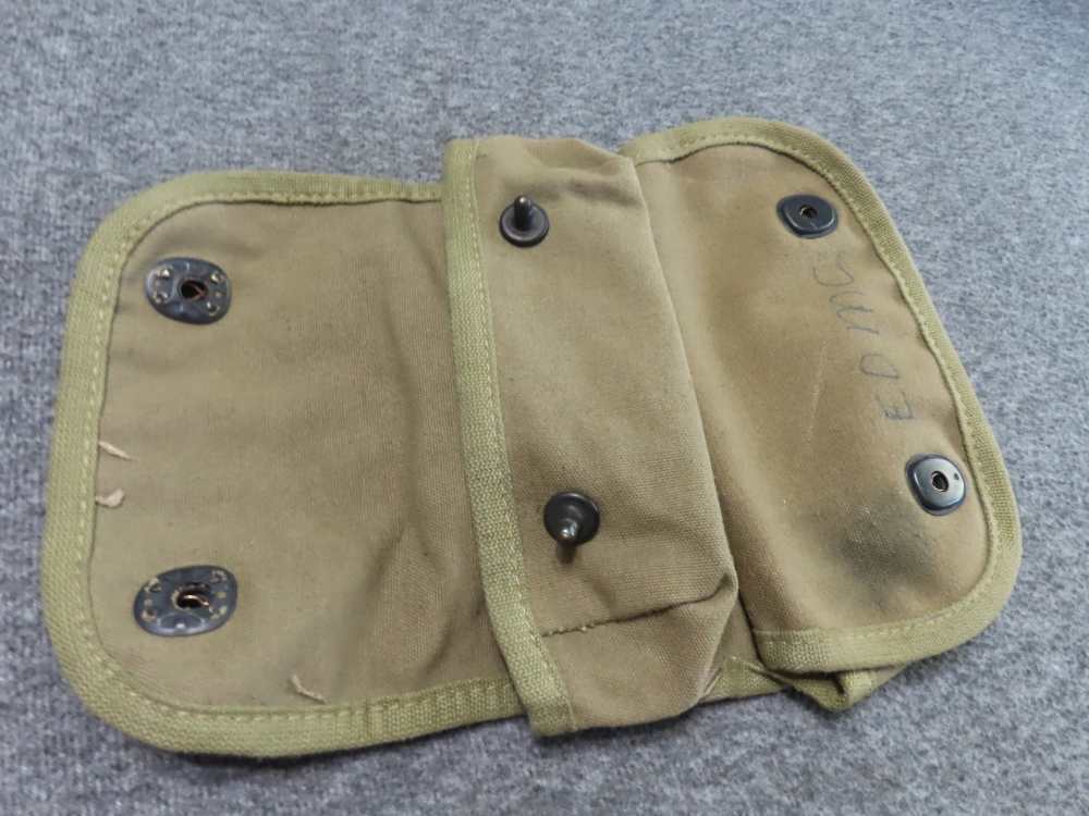 EARLY VIETNAM ERA USMC GROUP; HBT HAT-M14 MAG POUCH-2 POCKET GRENADGE POUCH-img-8