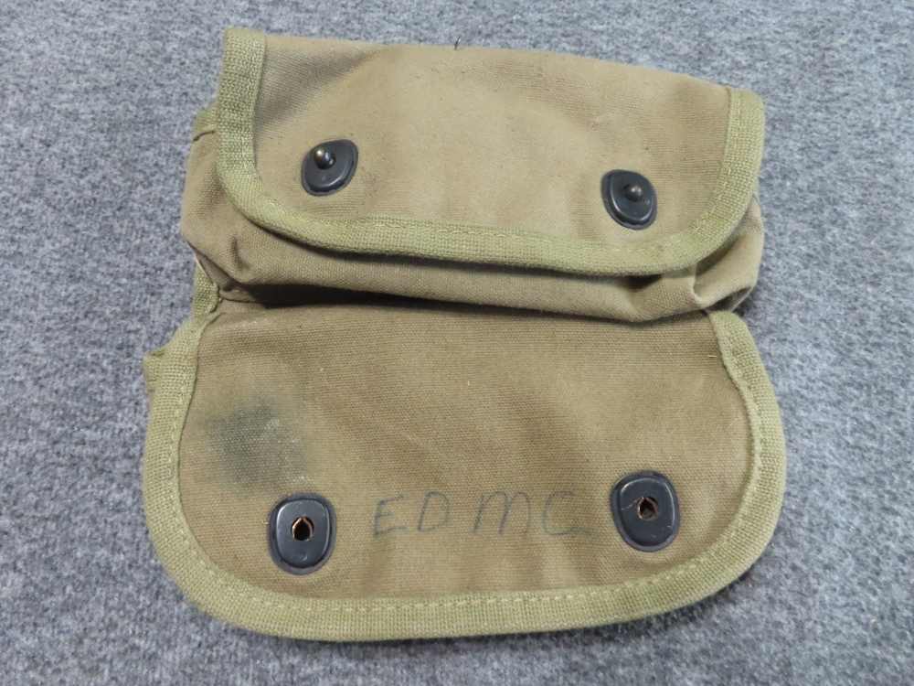 EARLY VIETNAM ERA USMC GROUP; HBT HAT-M14 MAG POUCH-2 POCKET GRENADGE POUCH-img-5