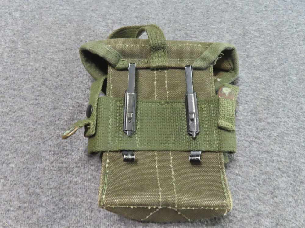 EARLY VIETNAM ERA USMC GROUP; HBT HAT-M14 MAG POUCH-2 POCKET GRENADGE POUCH-img-10