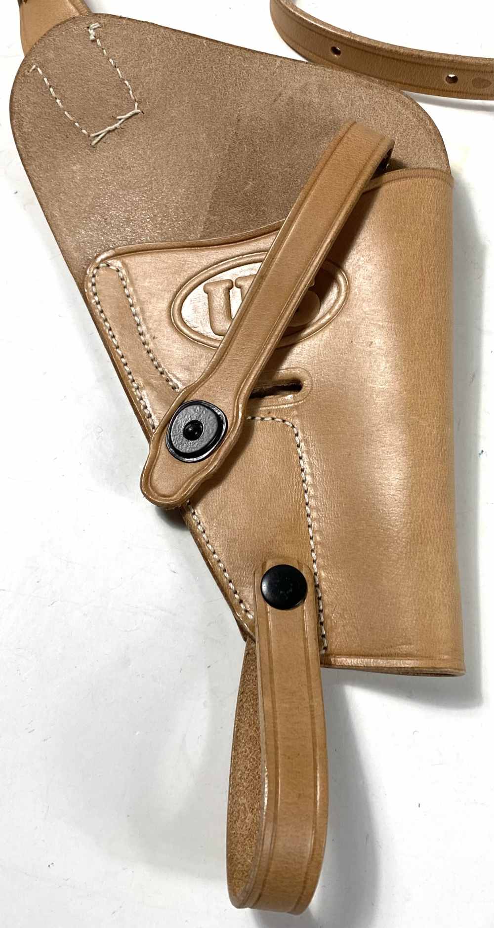 WWII US ARMY M3 .38 REVOLVER PISTOL SHOULDER HOLSTER W/AMMO LOOP-RAW NATURA-img-1