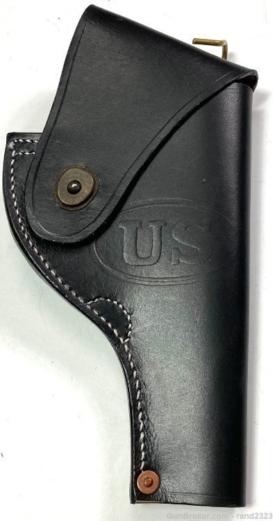 WWII US ARMY S&W VICTORY .38 PISTOL BELT HOLSTER-BLACK-img-0