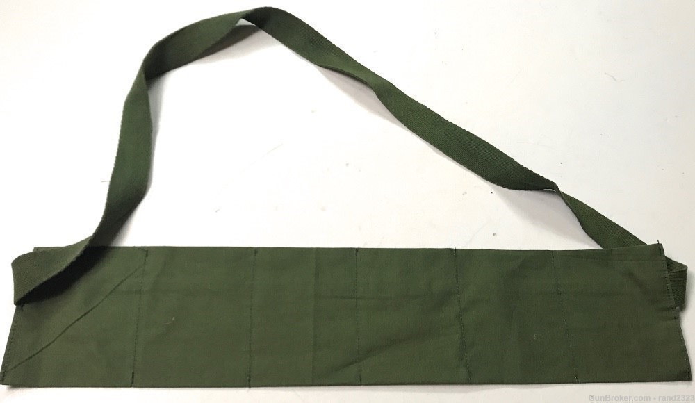 WWII US ARMY M1 GARAND RIFLE CLOTH AMMO BANDOLEER-OD#7-img-3