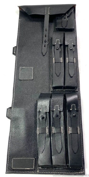 WWII GERMAN MP38 MP40 BLACK PEBBLED LEATHER CARRY CASE-img-0