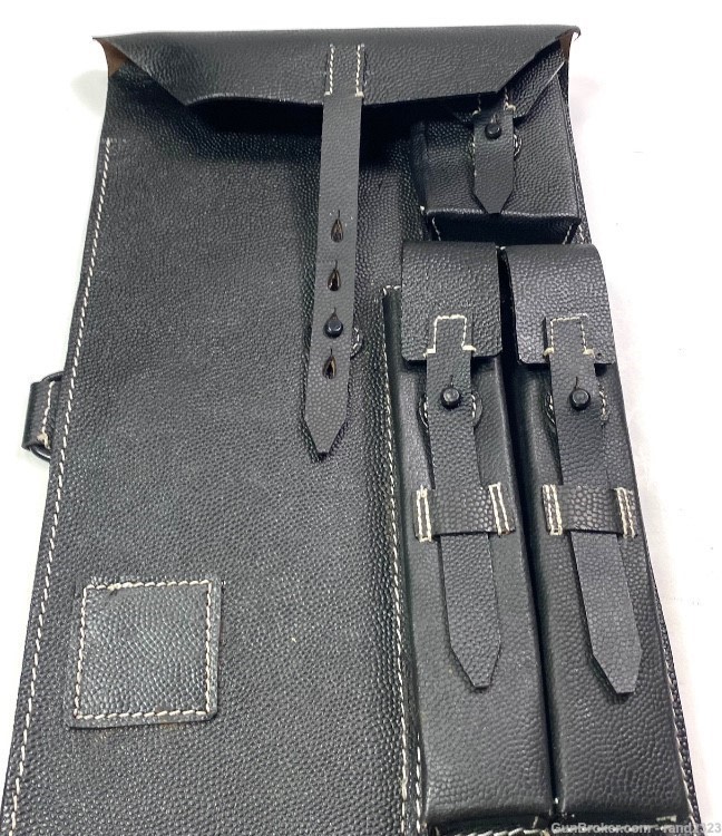 WWII GERMAN MP38 MP40 BLACK PEBBLED LEATHER CARRY CASE-img-2