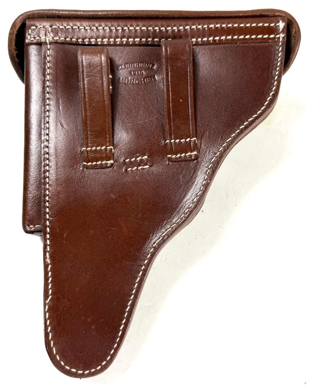 WWI GERMAN ARMY P08 LUGER PISTOL HARDSHELL HOLSTER-WWI MARKED-img-2