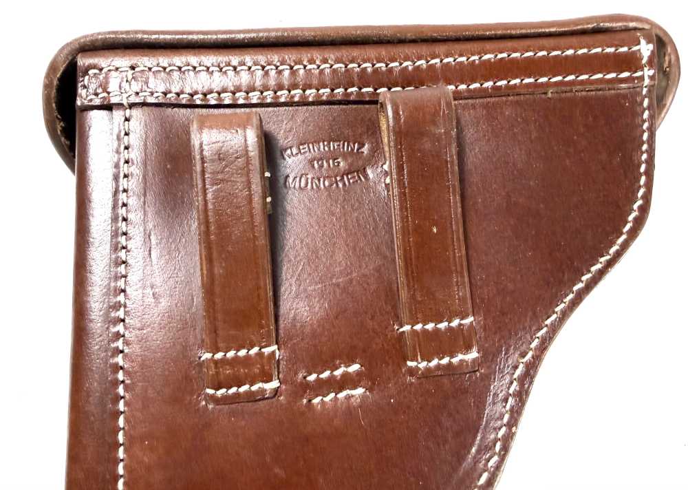 WWI GERMAN ARMY P08 LUGER PISTOL HARDSHELL HOLSTER-WWI MARKED-img-3