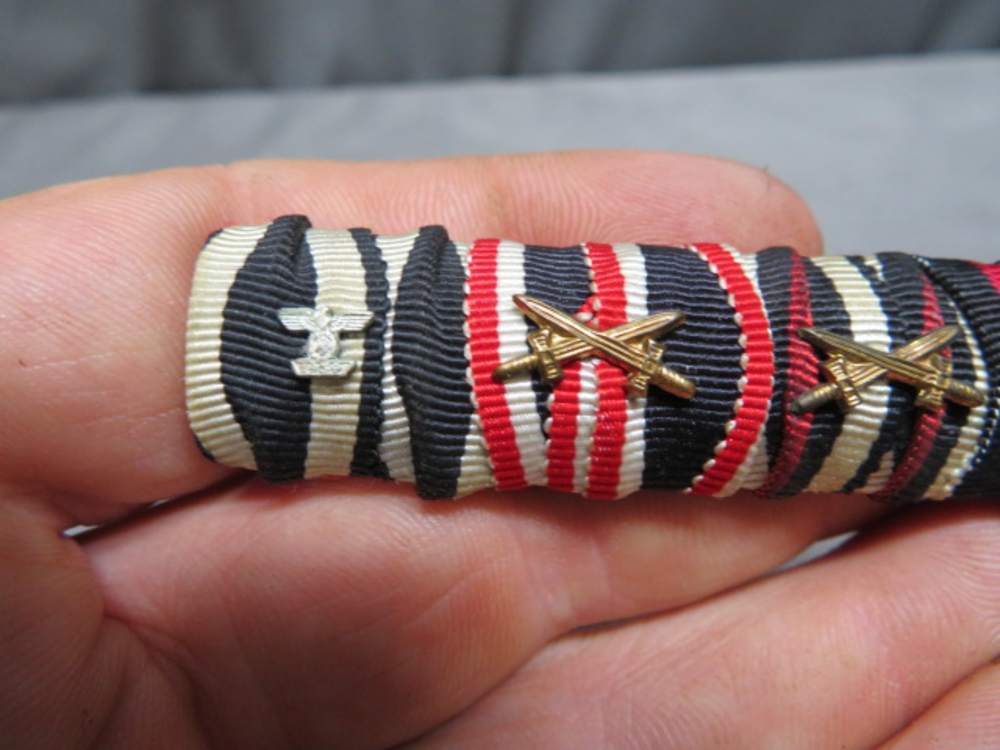 WWII GERMAN LUFTWAFFE RIBBON BAR-ORIGINAL-VETERAN OF BOTH WORLD WARS-NICE-img-1