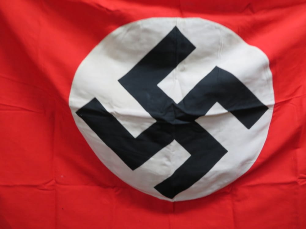 WWII GERMAN NSDAP / NATIONAL FLAG-ORIGINAL-NICE TAG-img-7