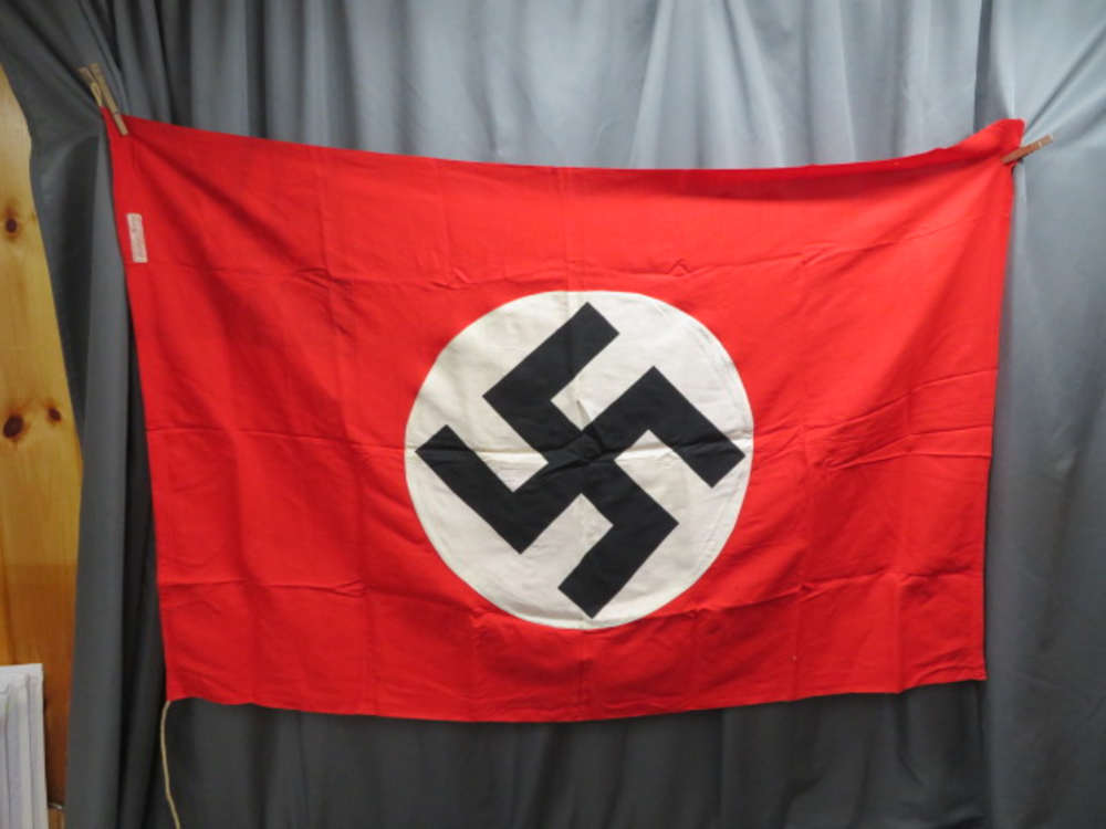 WWII GERMAN NSDAP / NATIONAL FLAG-ORIGINAL-NICE TAG-img-0