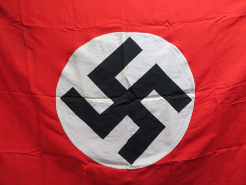 WWII GERMAN NSDAP / NATIONAL FLAG-ORIGINAL-NICE TAG-img-1