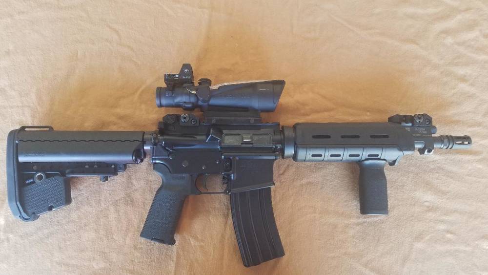 COLT SBR LE MARKED M4LE 556 WITH 10.5" PISTON UPPER & TRIJICON ACOG SCOPE-img-0