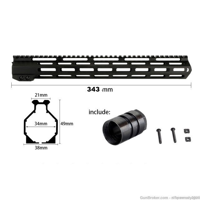 NEW 13.5" AR-15 MLOK Picatinny Freefloat Handguard Picatinny AR15 Handguard-img-0