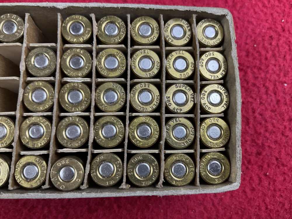 Vintage SUPER VEL Lee JURRAS 380 ammo box ammunition Walther ppk pp ppks -img-5