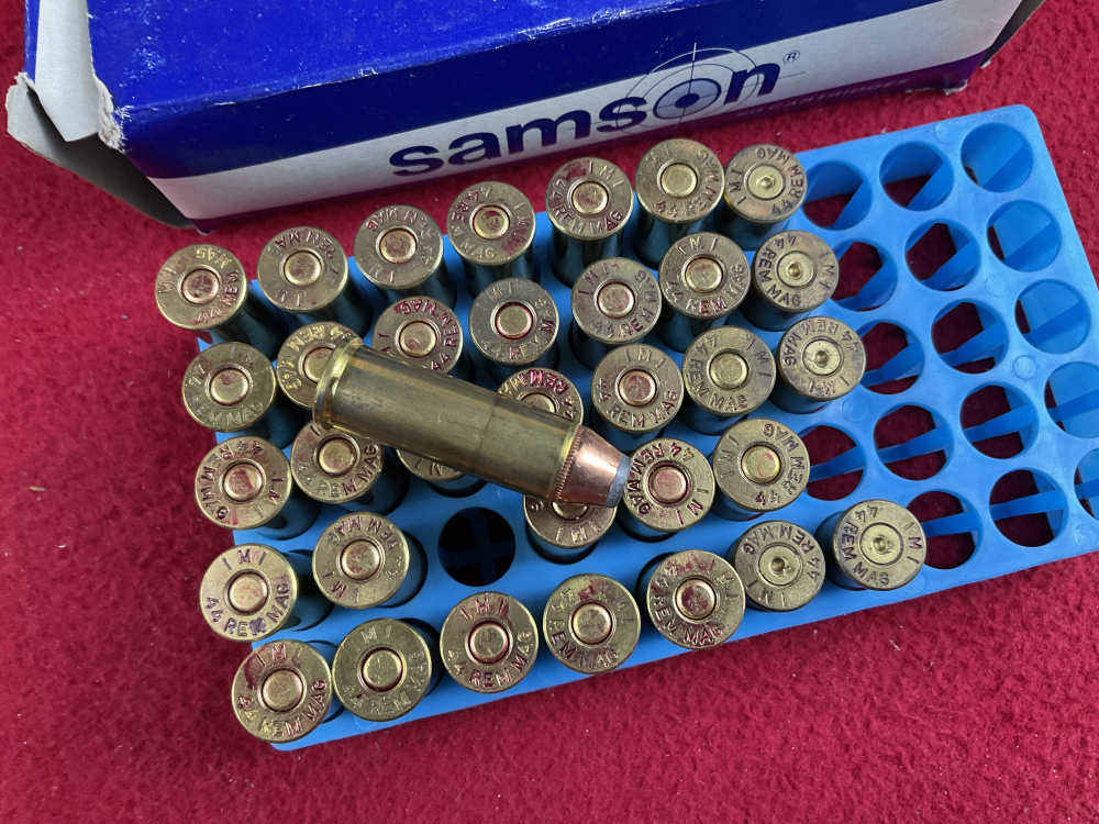 Vintage SAMSON 44 mag ammo box partial 44 magnum ammunition IMI ISRAEL -img-1
