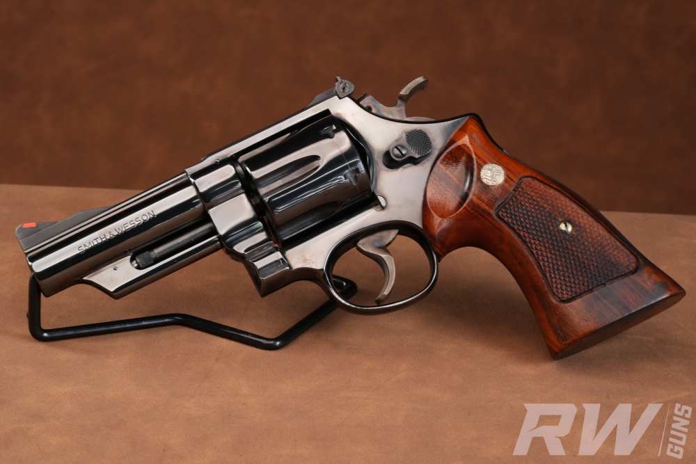1973 Smith & Wesson Model 29-2 .44 Magnum 4" P&R Factory Blue w/ Case-img-0