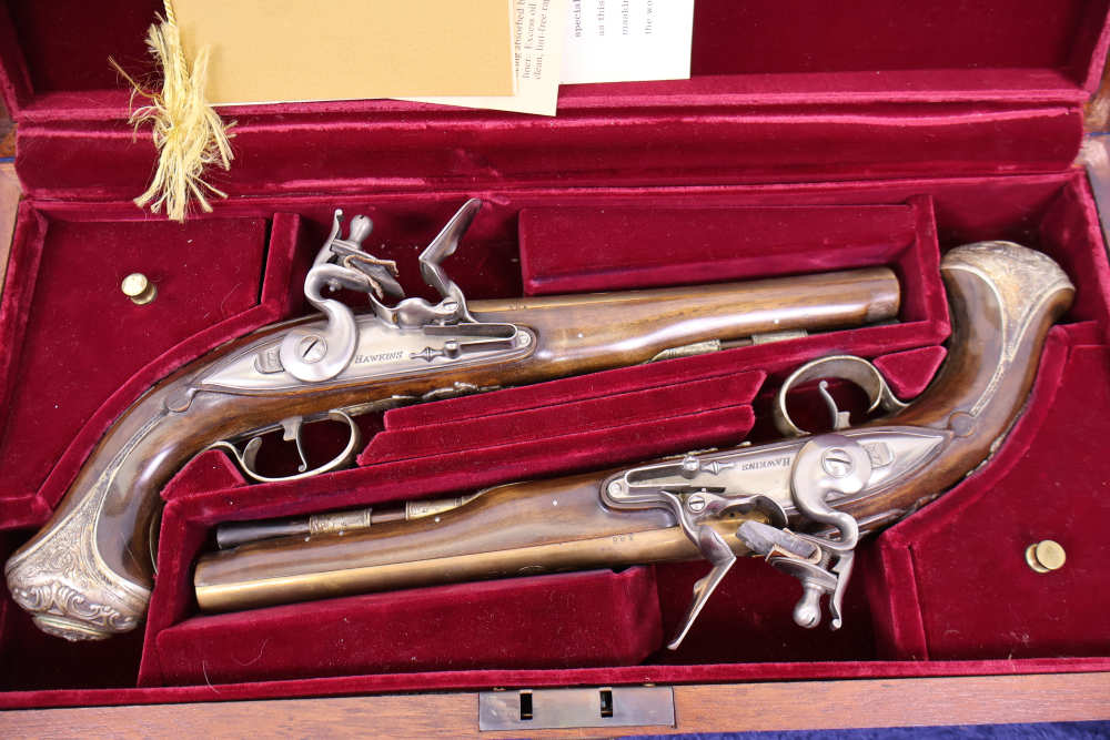 US HISTORICAL SOCIETY GEORGE WASHINGTON WEST POINT FLINTLOCK PISTOLS 1976 -img-2