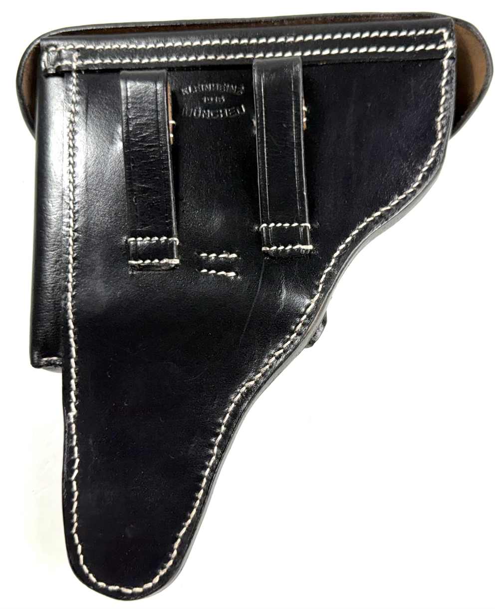 WWI GERMAN ARMY P08 LUGER PISTOL HARDSHELL HOLSTER-WWI MARKED-img-2