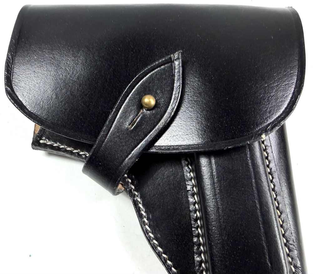 WWII GERMAN 9MM VIS RADOM VIS-35 PISTOL HOLSTER-BLACK LEATHER-img-1