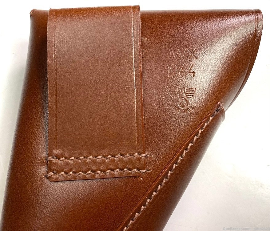 WWII GERMAN 7.65 WALTHER PP LEATHER PISTOL HOLSTER-BROWN LEATHER-img-2