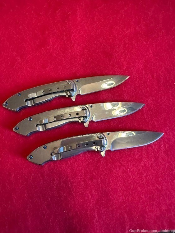 Three Stainless Spring Assist Knives-img-1