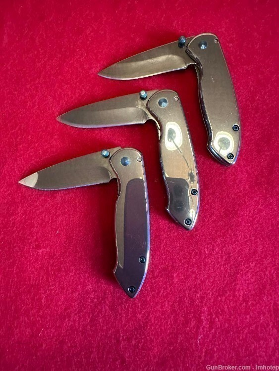 Three Stainless Spring Assist Knives-img-2
