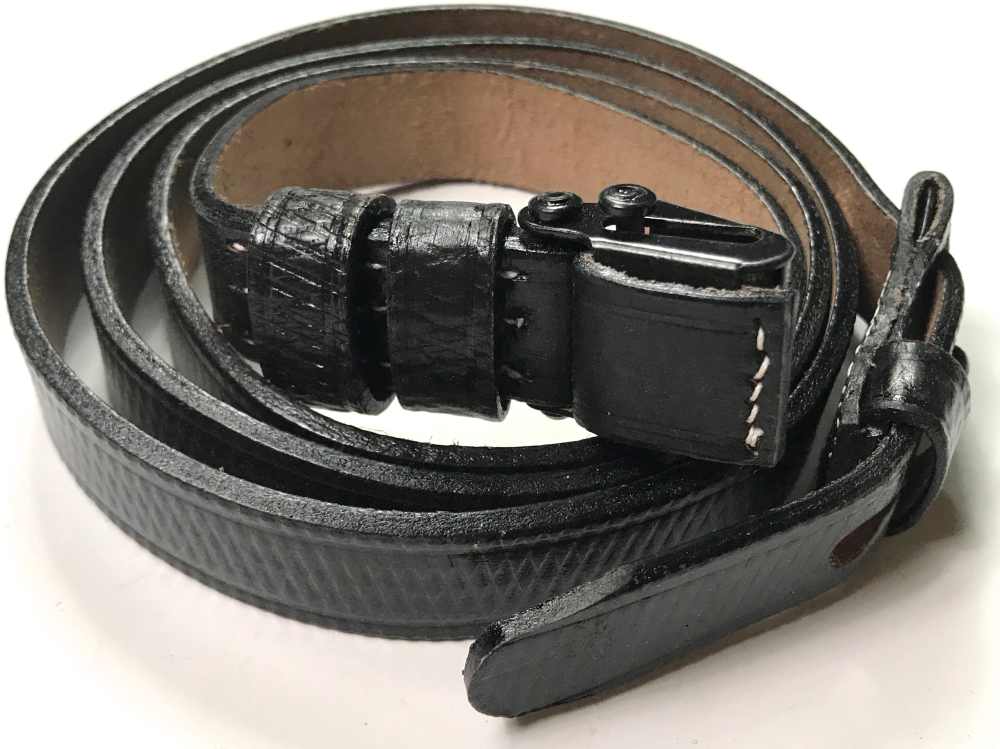 WWII GERMAN ARMY K98 98K RIFLE 8MM MAUSER LEATHER CARRY SLING-BLACK-img-1