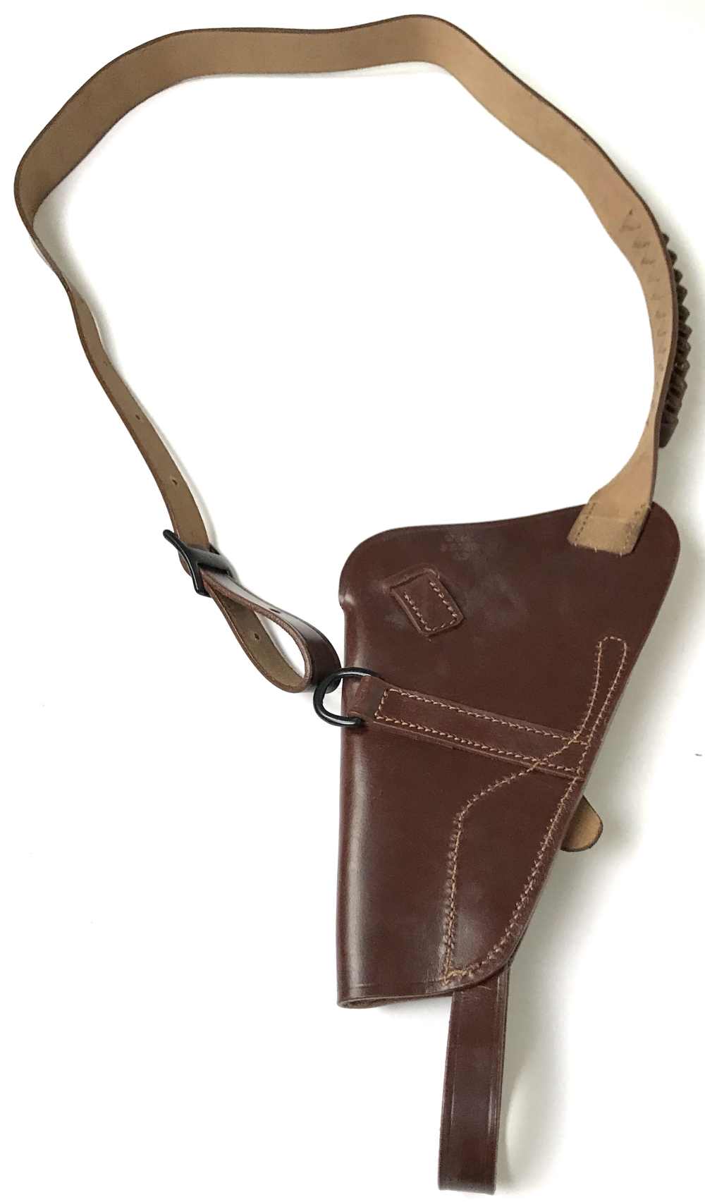 WWII US ARMY M3 .38 REVOLVER PISTOL SHOULDER HOLSTER W/AMMO LOOP-BROWN-img-3