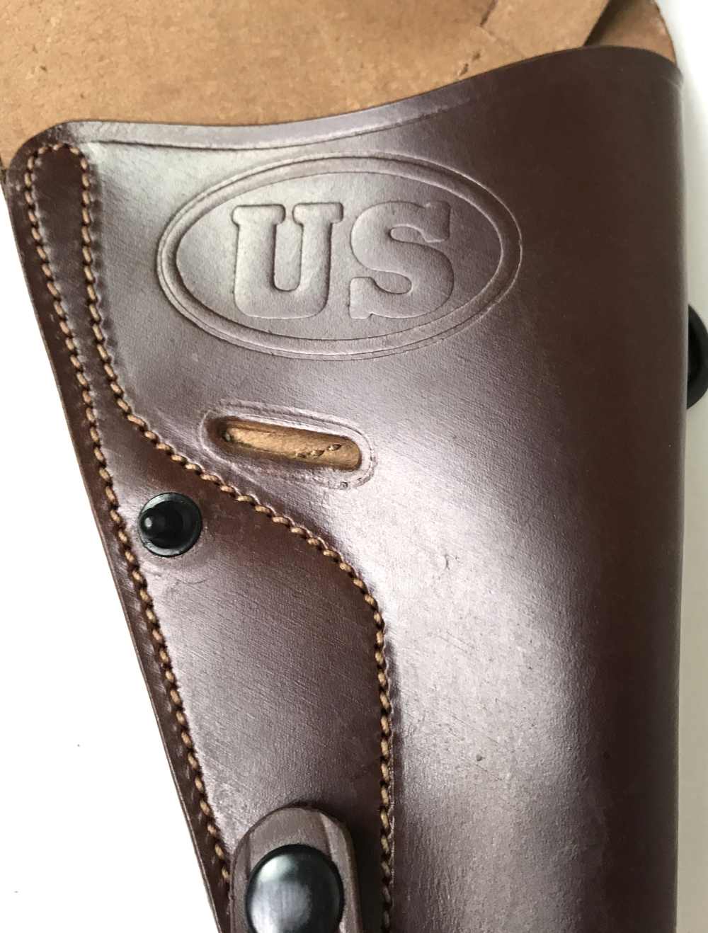 WWII US ARMY M3 .38 REVOLVER PISTOL SHOULDER HOLSTER W/AMMO LOOP-BROWN-img-2