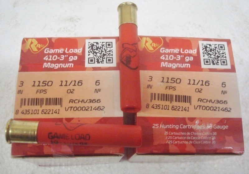 50 Rio 410 gauge Game Load 3" Magnum # 6 shot 1150 FPS-img-1