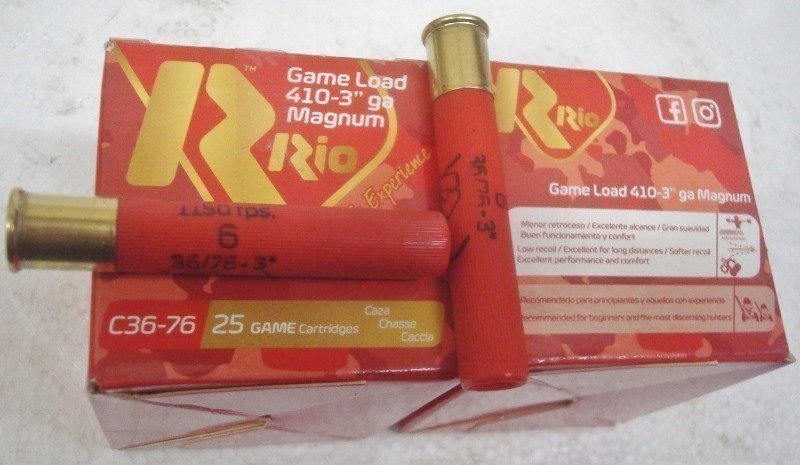 50 Rio 410 gauge Game Load 3" Magnum # 6 shot 1150 FPS-img-3