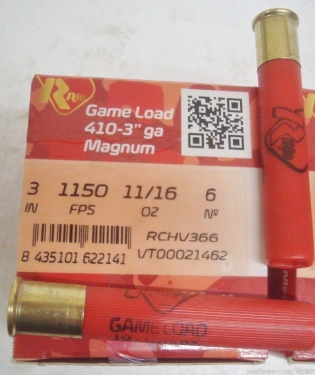 50 Rio 410 gauge Game Load 3" Magnum # 6 shot 1150 FPS-img-2