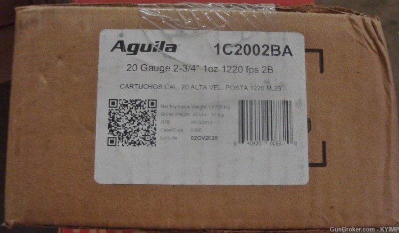 250 Aguila 20 gauge # 2 BUCK 2 3/4 " Shotgun Shells 1,220 FPS-img-3