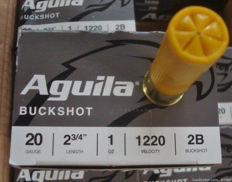100 Aguila 20 gauge # 2 BUCK 2 3/4 " Shotgun Shells 1,220 FPS NEW-img-1