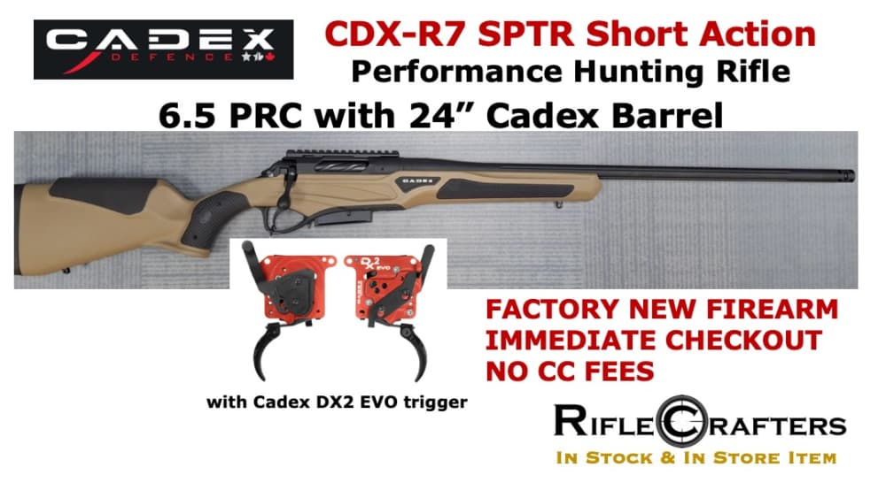 Cadex CDX-R7 SPTR SA rifle, 6.5 PRC, 24" Cadex Sporter B Hybrid Tan Black-img-0