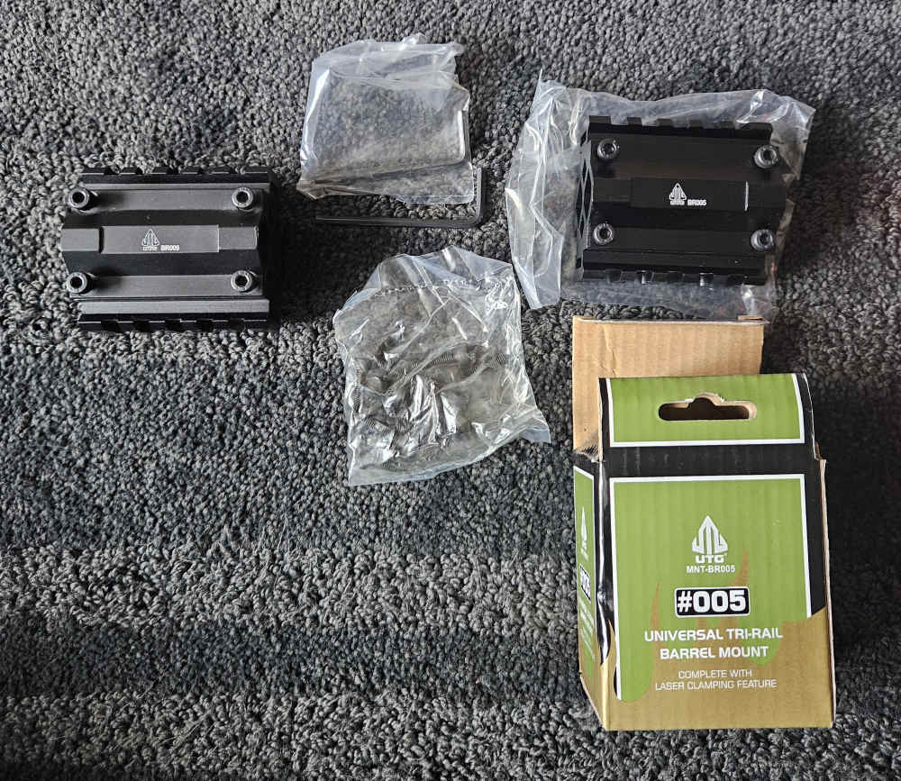 (2) UTG LEAPERS Deluxe Universal Tri-Rail barrel mount for rifles MNT-BR005-img-0